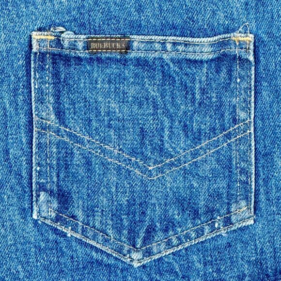 60s / 70s Vintage Roebucks Sears Western Wear Denim Vest‎ Western Workwear - Picture 3 of 6